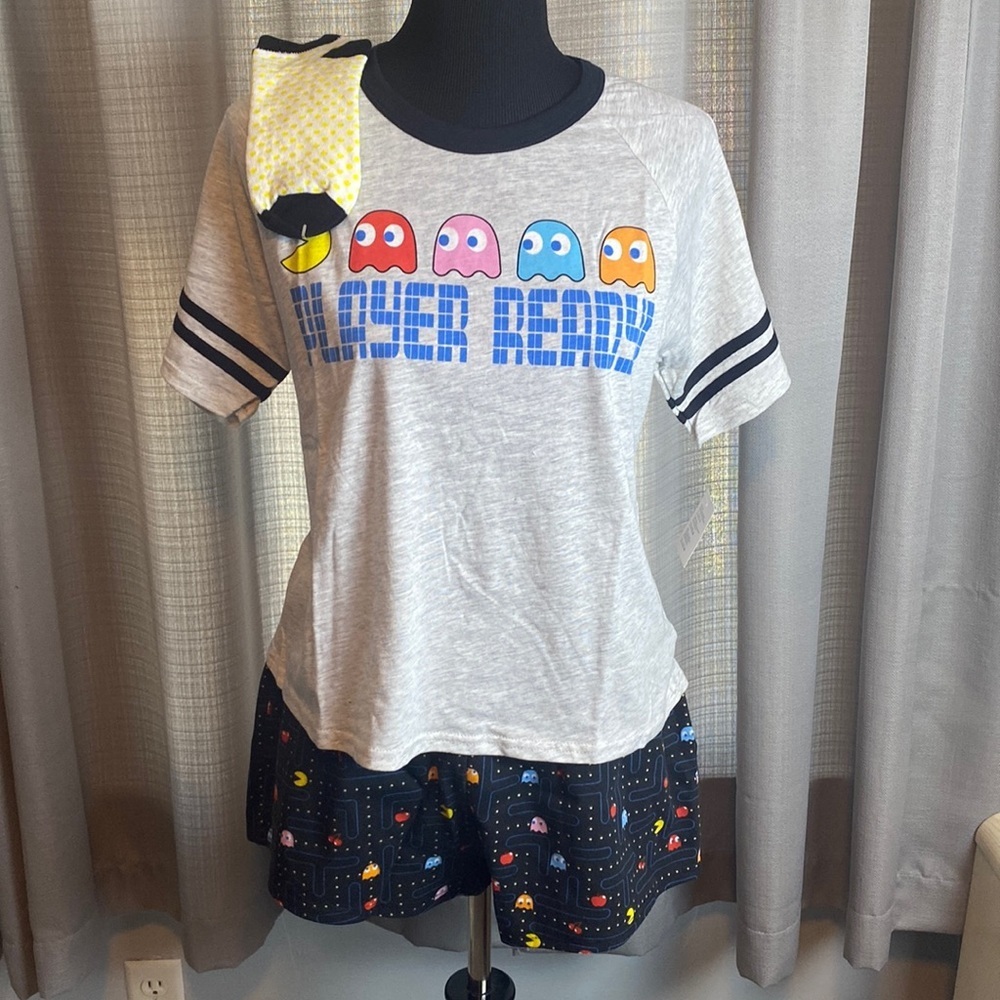PAC-MAN 3-pc Pajama Lounge Wear Set sz M NWT